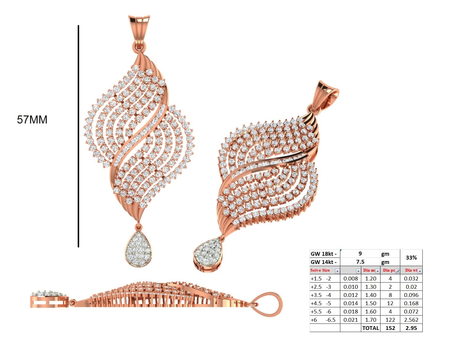 Read more about the article Leaf Diamond Pendant – 2.95 Ct Designer Diamond Pendant | Mayna Diamonds